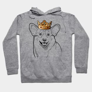 Pembroke Welsh Corgi Dog King Queen Wearing Crown Hoodie